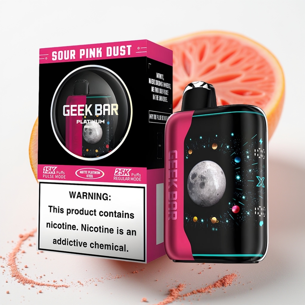 GEEK BAR Platinum 25000 Pufov in Kisel Rožnati Prah
