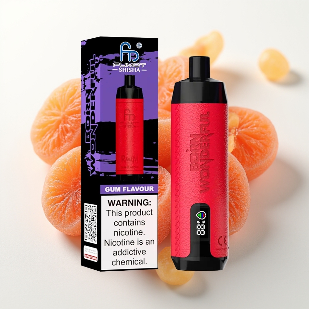 RandM Fumot Shisha 10000 Puffov 0,5% Nikotina Gumi Aroma