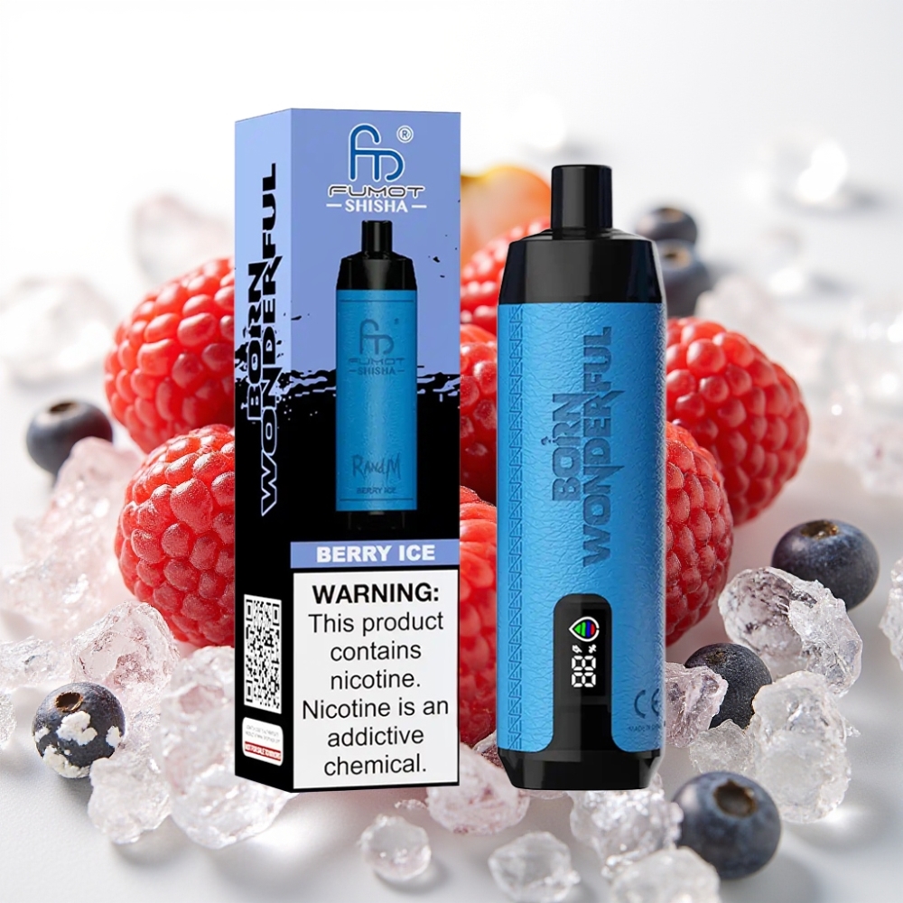 RandM Fumot Shisha 10000 Pufov 0,5% Nikotina Jagoda Led Vape za enkratno uporabo