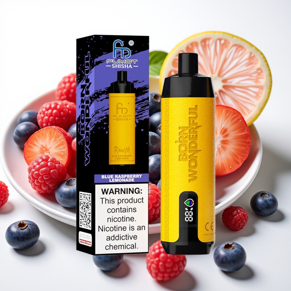 RandM Fumot Shisha 10000 Pufov Modra Malina Limonada 18ml