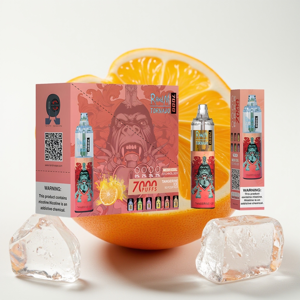 Fumot Tornado 7000 Zgoščena Tuljava in Mandarina Led 14 ML