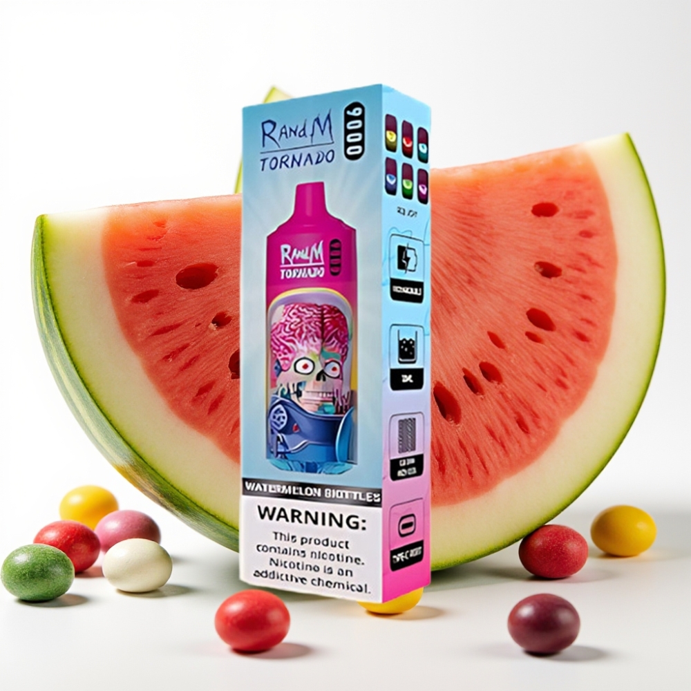 RandM Tornado 9000 Puffov in 18 mL Lubenica Skittles