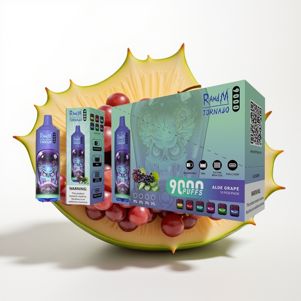 RandM Tornado 9000 Puffs 18 mL Mrežna Tuljava Aloe Grozdje
