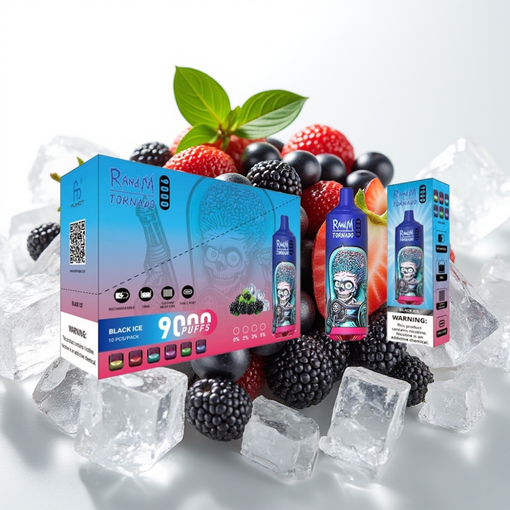 RandM Tornado 9000 Puffs 18 mL Črni Led