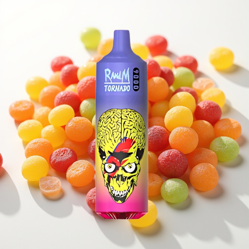 RandM Tornado 9000 Pufi RGB Display Skittles (Sladkorni)