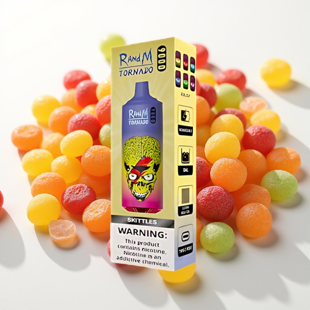RandM Tornado 9000 Pufi RGB Display Skittles (Sladkorni)