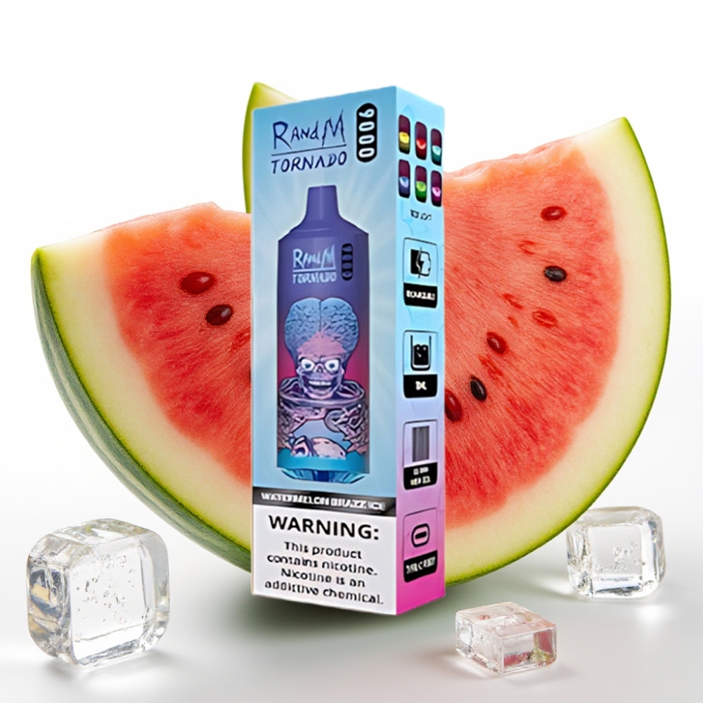 RandM Tornado 9000 Pufov in 18 mL z Okusom Ledenega Watermelon Brazza