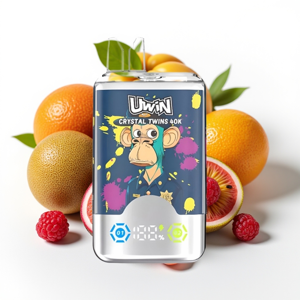 UWIN Crystal Twins 40000 Pufov & 32ml Kapaciteta E-tekočine Kislica Pasijonka Guava Borovnica Malina