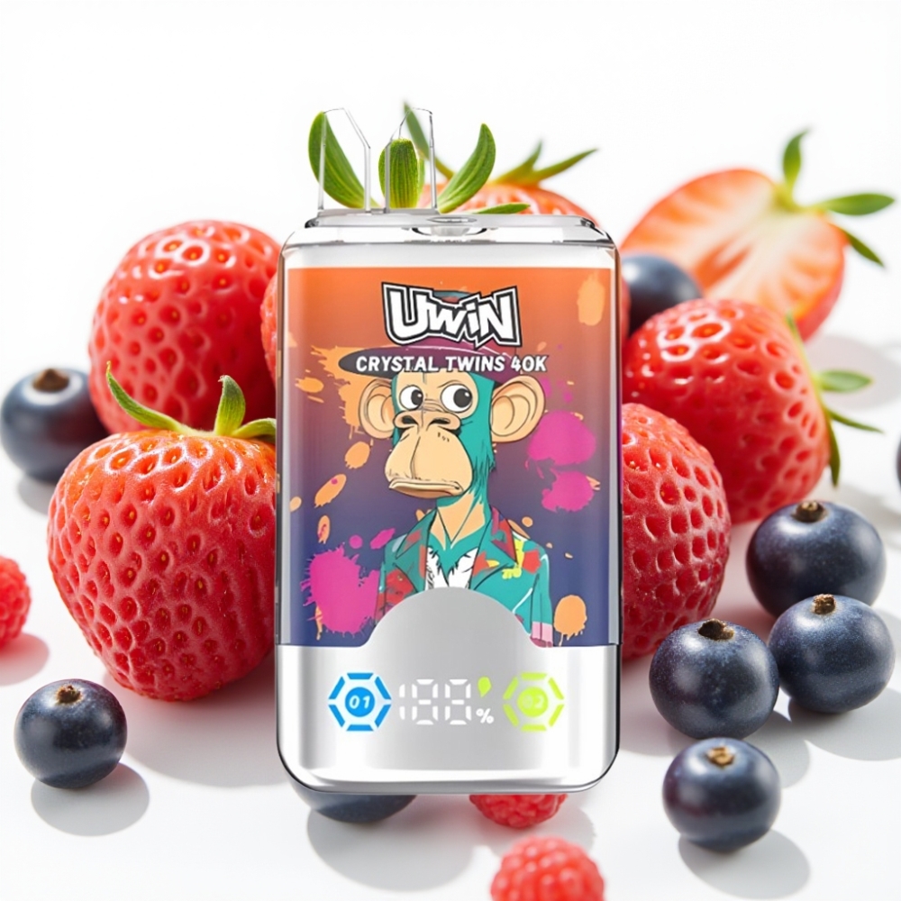 UWIN Crystal Twins 40000 Pufov & Dvojni Okus (Jagoda Malina Češnja Mr Blue)
