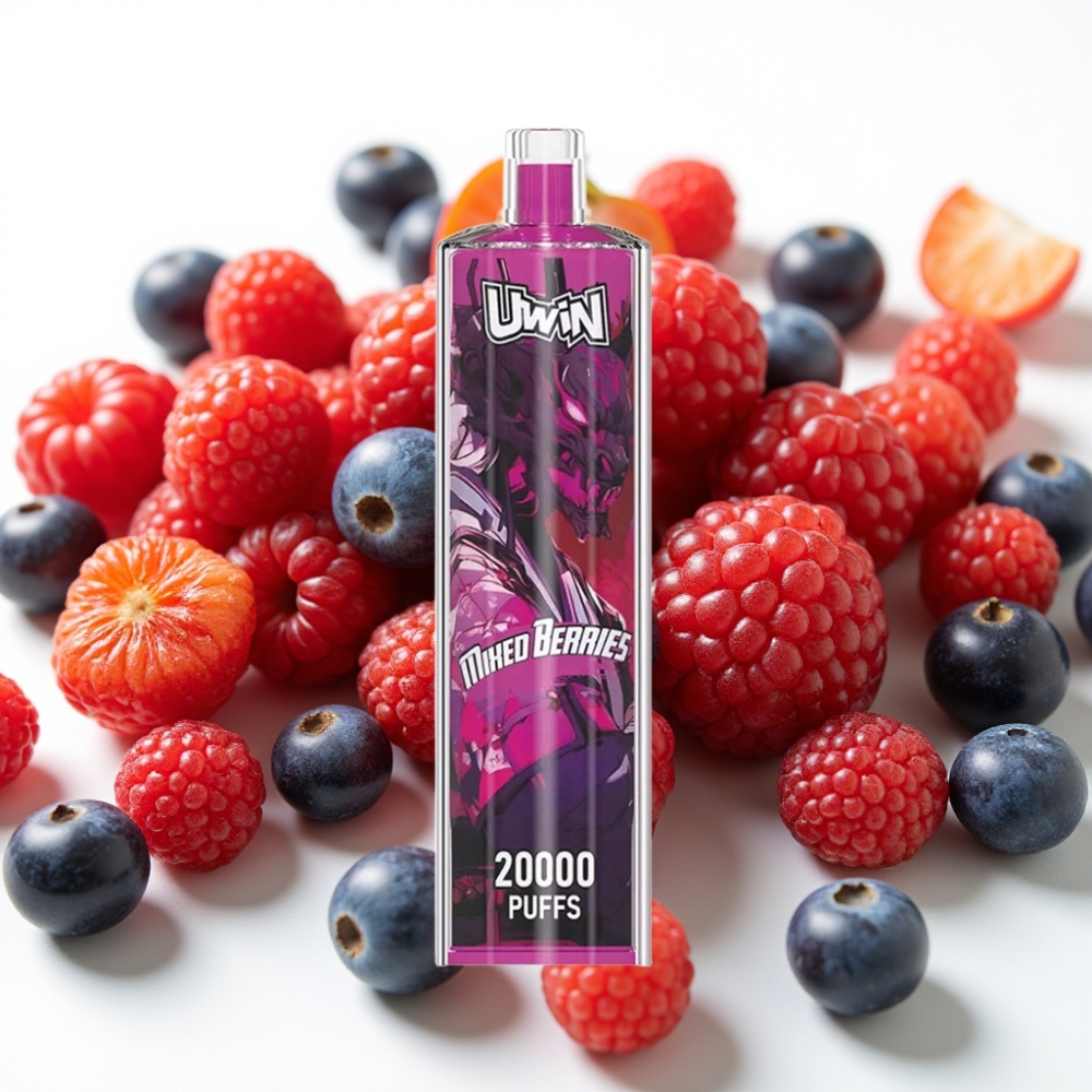 Uwin Shisha Hookah Crystal 20000 Pofov in Mešane Jagode 22ml