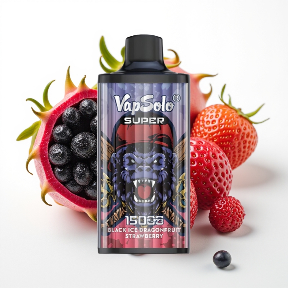 Vapsolo Super 15000 puffs 40ml Črni Led Pitahaja Jagoda