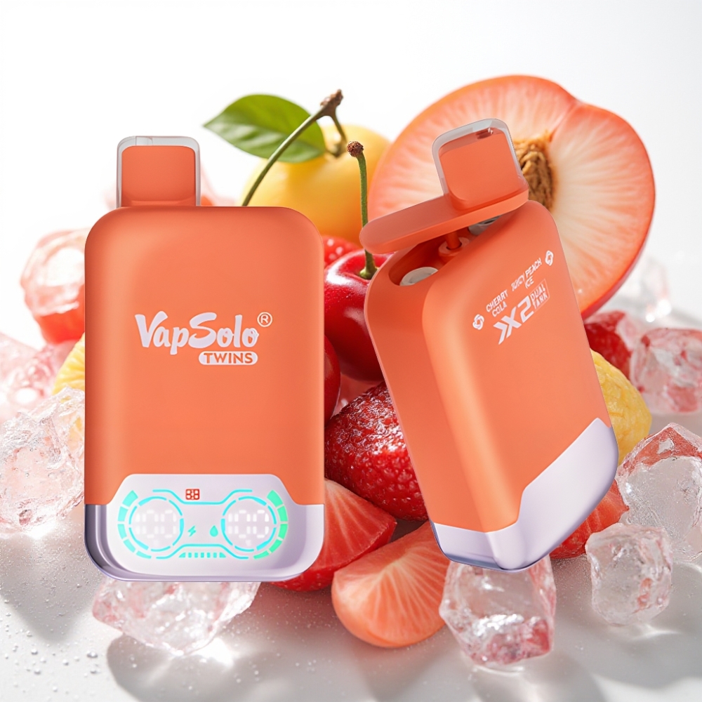 Vapsolo Twins 20000 Puffov Češnjeva Kola & Sočni Sladoledni Breskev 40 ml