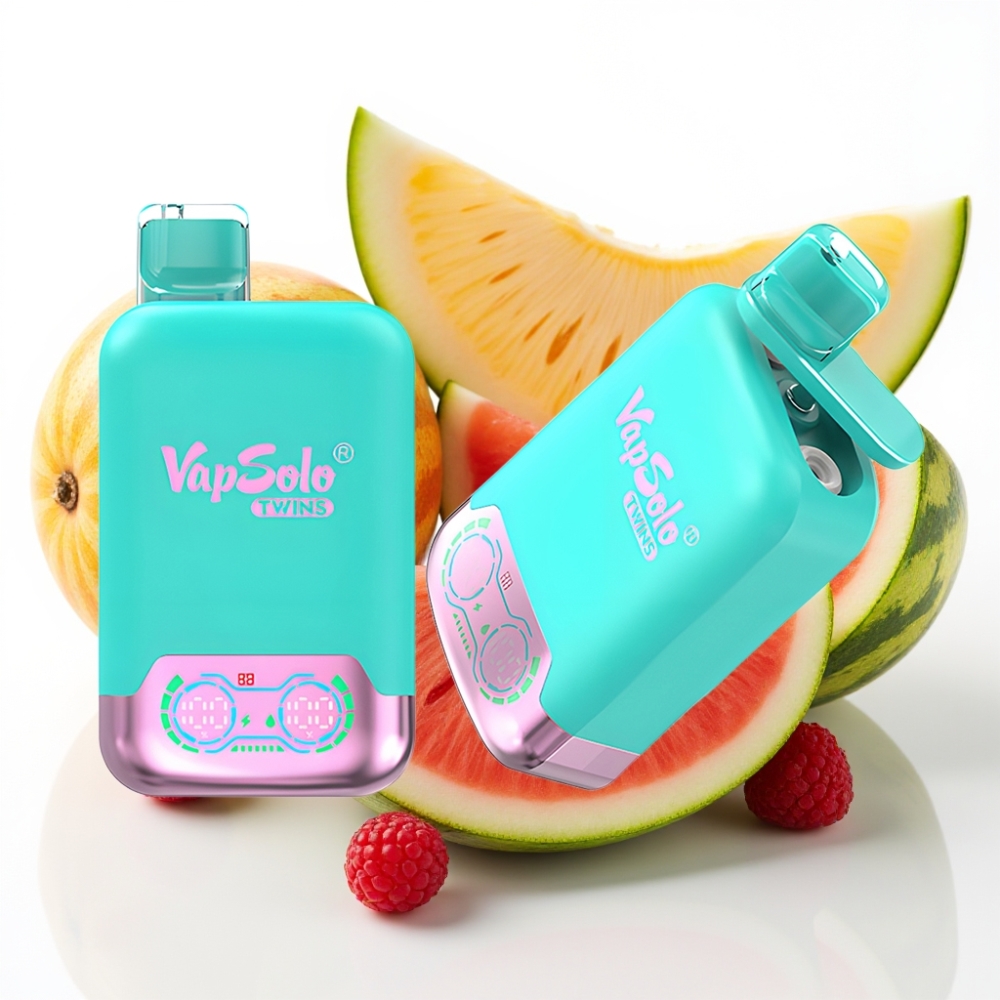 Vapsolo Twins 20000 Puffs 40 ml Trojni Melon & Malinova Lubenica