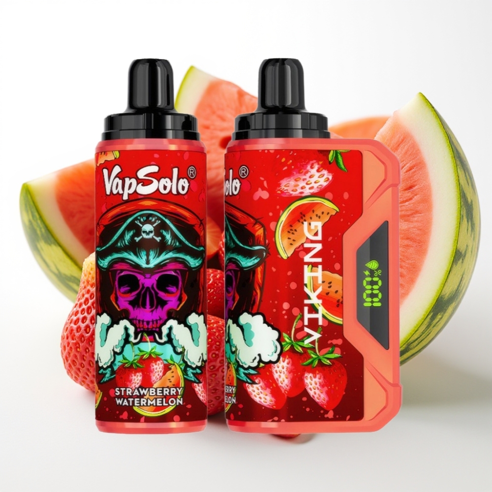 VapSolo VIKING 22ml 12000 Pofov Vape za enkratno uporabo Jagoda Lubenica